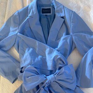 Blue Wrap Bow Blazer Eloquii Size 16